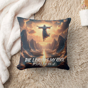 Coussin Jésus SORTANT L'ÉTERNEL EST MON ROCHER