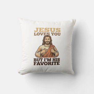 Coussin Jésus t'aime drôle vintage conception de chemise
