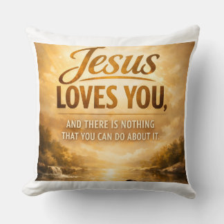 Coussin « Jésus vous aime » • Encouragement chréti