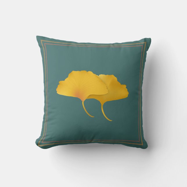 Coussin Jet de feuille de Ginkgo de chute (Recto)