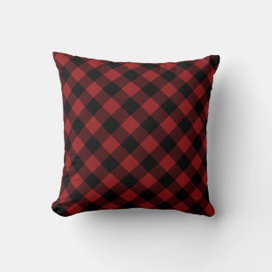 Coussin jetable à carreaux rouge et noir Buffalo