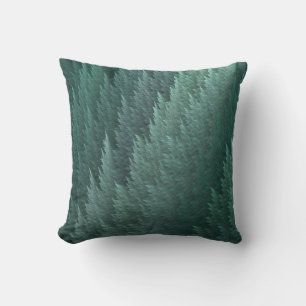 Coussin jetable à motif de plume verte