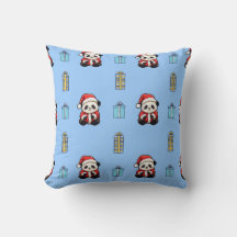Coussin jetable bébé panda mignon bleu