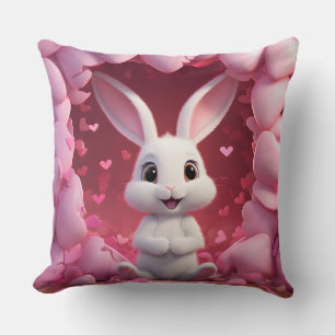 Coussin jetable de lapin de la Saint-Valentin mign