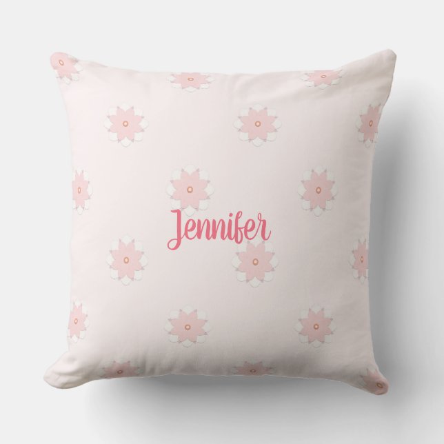 Coussin jetable double face à fleurs roses mignonn (Recto)