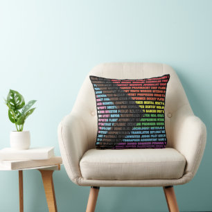 Coussin jetable nuage de mots des professions LGBT
