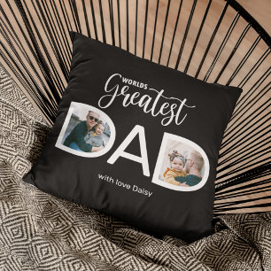 Coussin jetable photo du plus grand papa du monde 