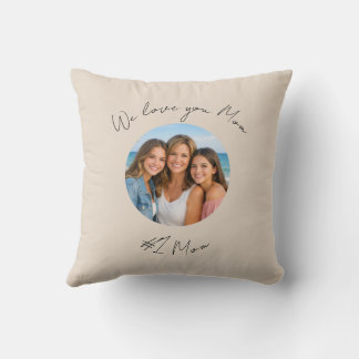 Coussin jetable texte photo maman Fête des Mères B
