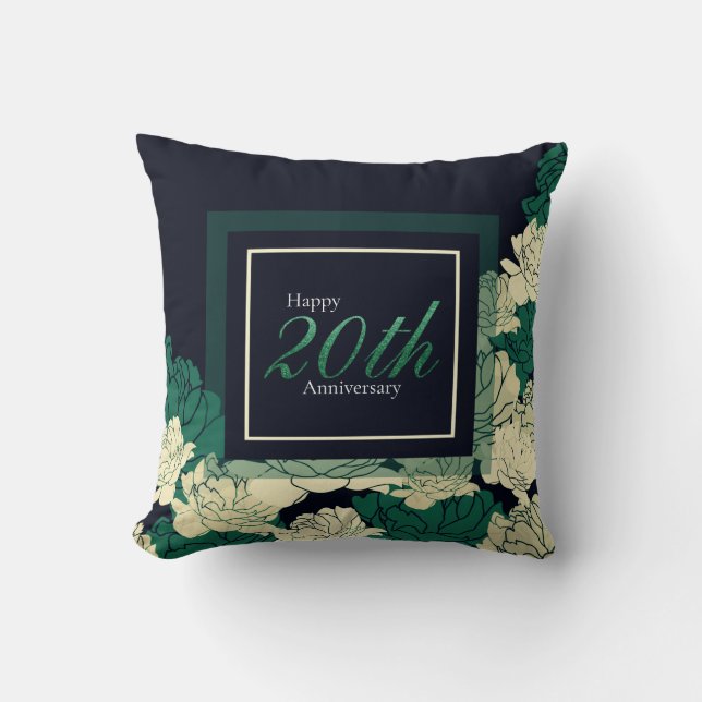 Coussin jetable vert émeraude 50e anniversaire (Recto)