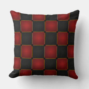Coussin jeté à carreaux royaux avec garniture doré