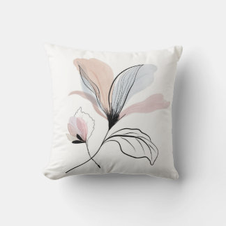 Coussin jeté à fleurs aquarelle