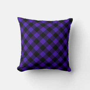 Coussin jeté carreaux bleus