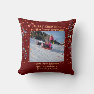 Coussin jeté de forêt de sapins de Noël vibrants