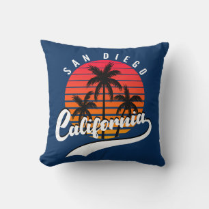 Coussin jeté de San Diego au coucher du soleil rét