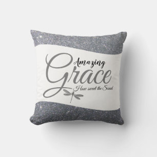 Coussin jeté en paillettes argentées Amazing Grace