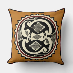 Coussin jeté Esprits tribaux Mimbres