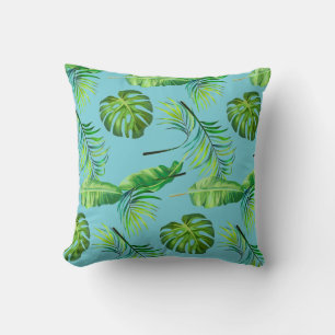 Coussin Jeté - Feuilles Tropicales