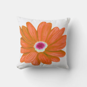 Coussin jeté floral jaune citron d'été