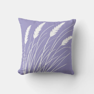 coussin jeté lavande avec motif d'herbe de plage