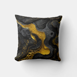 Coussin Jeté luxe noir et or Moderne Accent Texturé