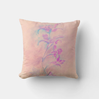 Coussin jeté orchidée rose