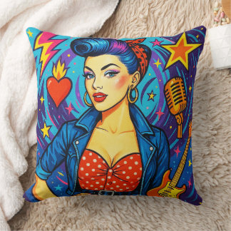 Coussin jeté/oreiller Rockabilly Rétro