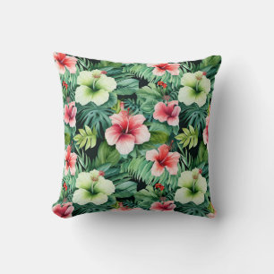 Coussin jeté Palmiers Floraux Tropicaux