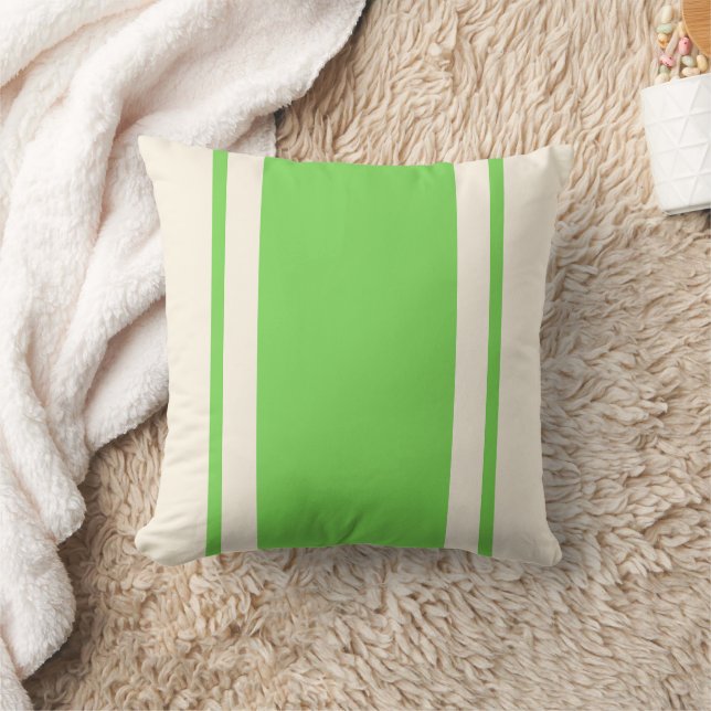 Coussin jeté rayé côtier – Lime et Crème (Couverture)