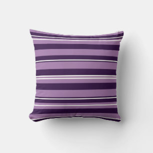 Coussin jeté rayures violettes