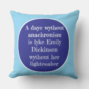 coussin jeté "Sabre laser d'Emily Dickinson"