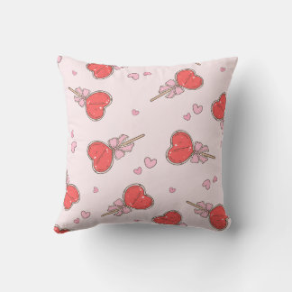 Coussin jeté sucette cœur Kawaii