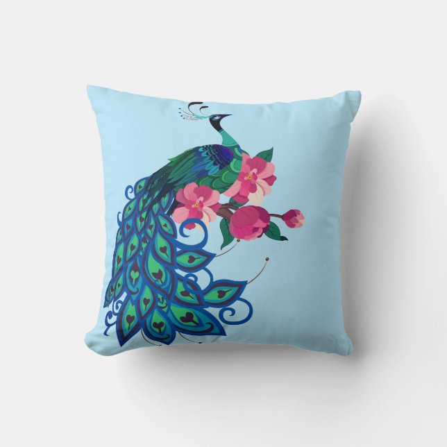 Coussin Jetée Coussin-Paon (Recto)
