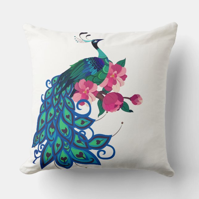 Coussin Jetée Coussin-Paon (Recto)