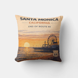 Coussin Jetée de Santa Monica Route 66 Décor de coucher de
