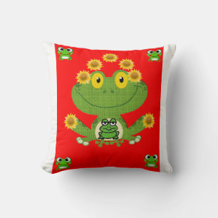 Coussin jeter la grenouille de décore d'oreiller