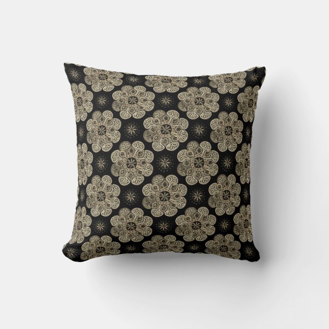 Coussin Jeter l'oreiller avec impression noire et bronzée (Recto)