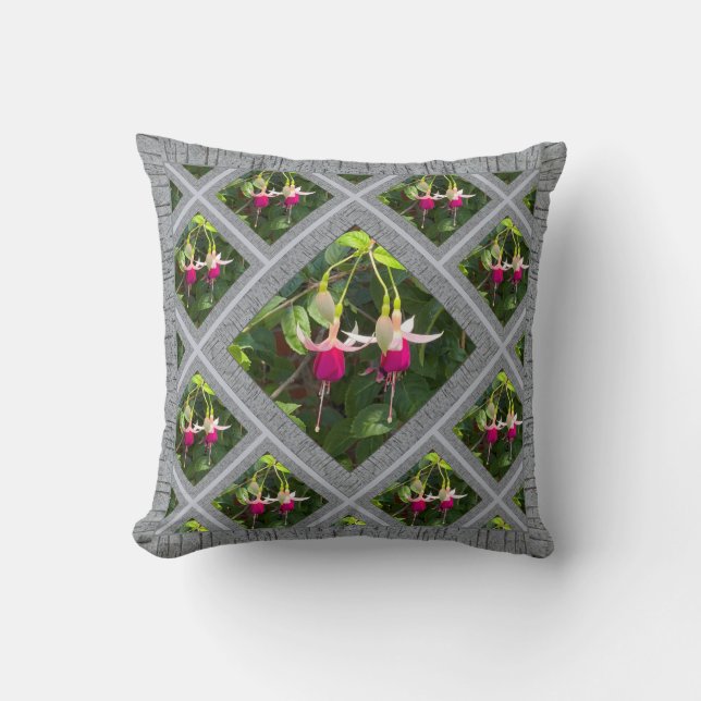 Coussin Jeter l'oreiller avec Magenta Fuchsias (Recto)