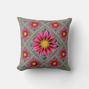 Coussin Jeter l'oreiller avec Magenta Gazania