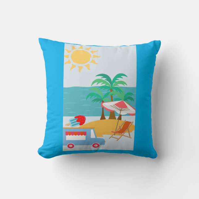 Coussin Jeter l'oreiller avec plage et popsicle (Recto)