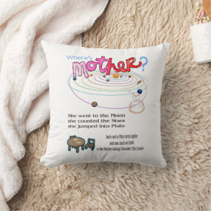 Coussin Jeter l'oreiller Fête des mères Où est maman ?