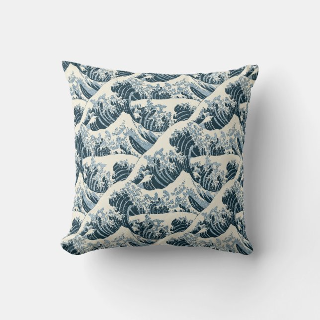 Coussin Jeter l'oreiller - La vague de Hokusai (Recto)