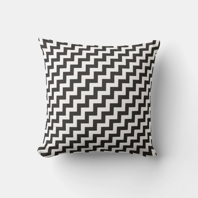 Coussin Jeter l'oreiller ou le coussin, les Chevrons noirs (Recto)