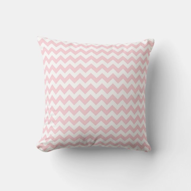 Coussin Jeter l'oreiller/rose et blanc Chevron (Recto)