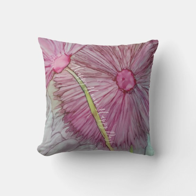 Coussin Jeter L'Oreiller Se Sentant Joli Rose (Recto)