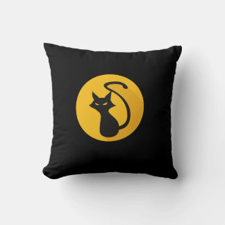 Coussin Jeter l'oreiller Un chat noir terrifiant
