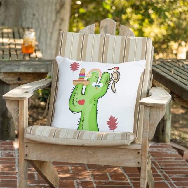 Coussin Jeter Oiseau Oiseau Cactus (Chaise)