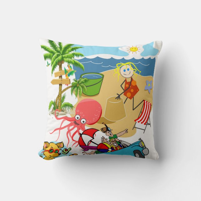 Coussin Jeter Pillows Plage Plage Amusants Octopus (Recto)