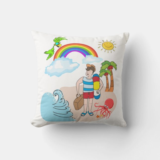 Coussin Jeter Pillows Plage Plage Amusants Octopus (Recto)