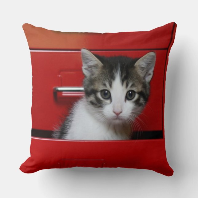 Coussin Jeter un coup d'oeil de chaton (Recto)