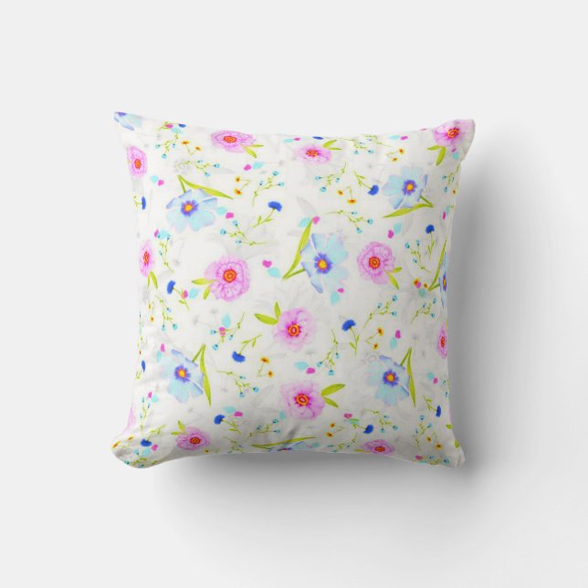 Coussin Jetez l'oreiller FLEURI. (Recto)
